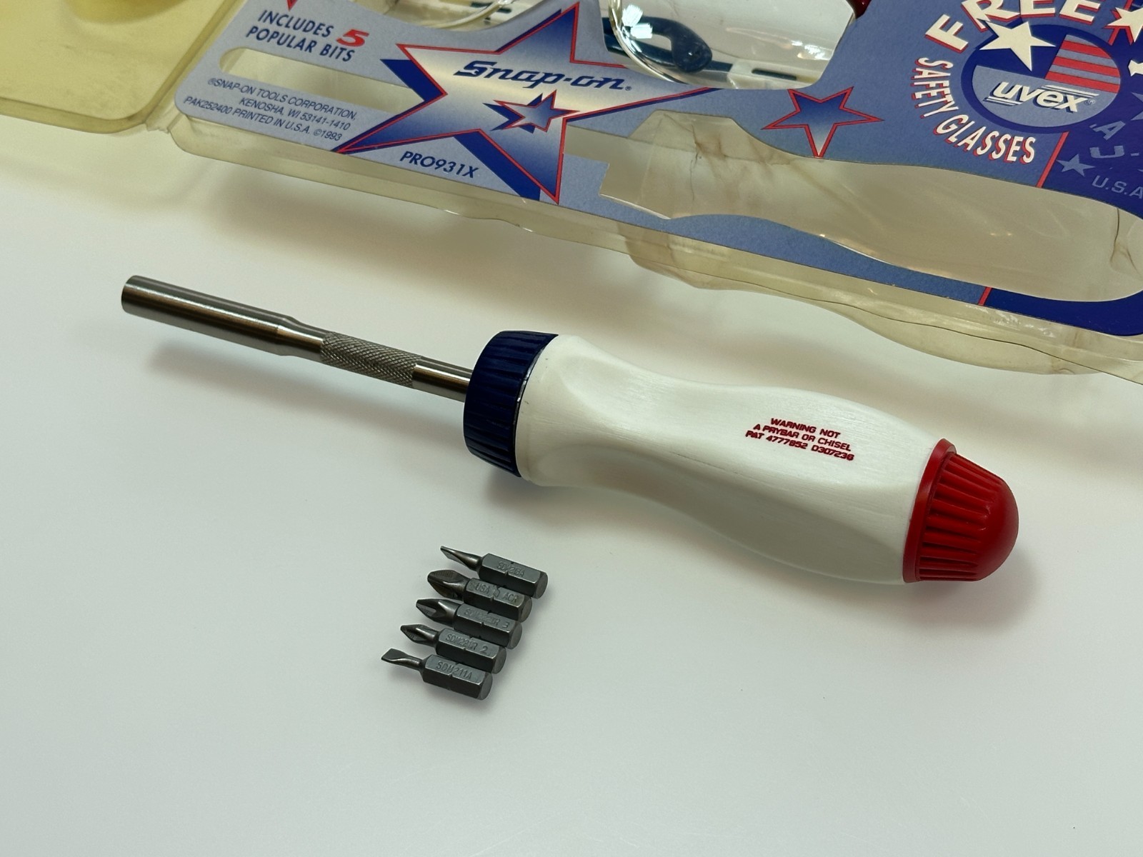 Snap-on Tools USA RARE RED WHITE BLUE Ratcheting Screwdriver, SSDMR4BRWB PRO931X
