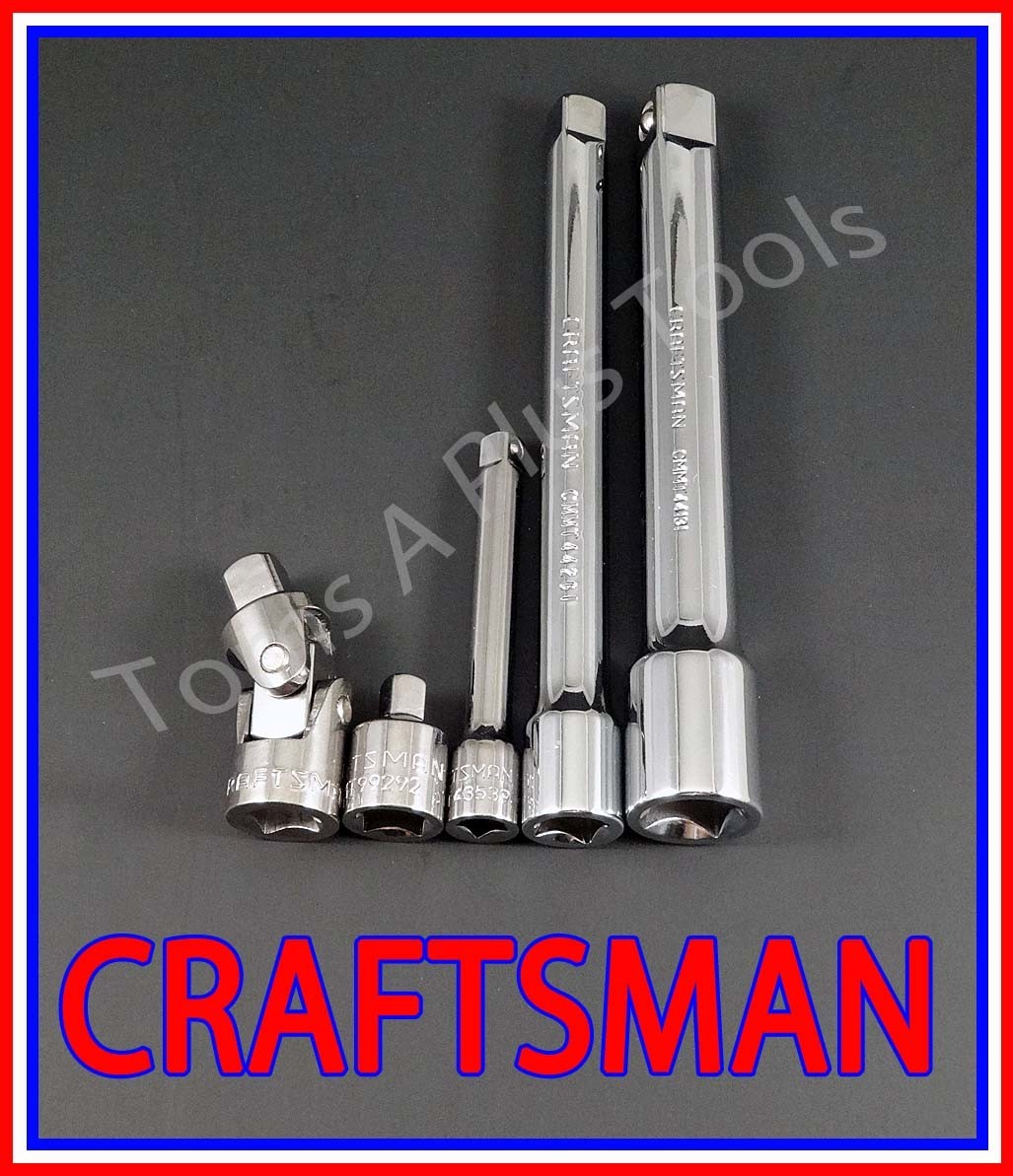 CRAFTSMAN 8pc 1/4 3/8 1/2 ratchet wrench socket extension universal adapter set