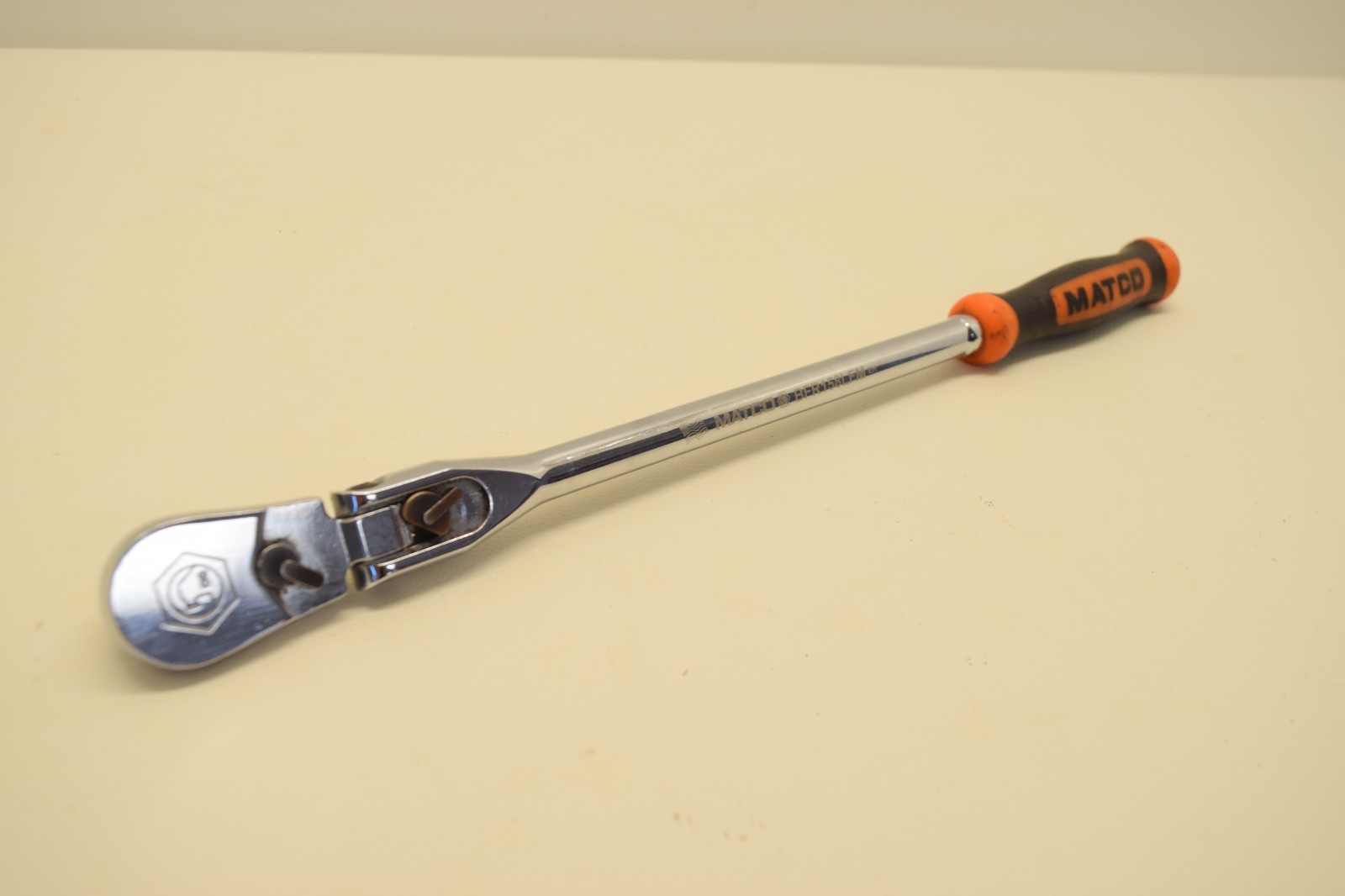 Matco USA BFR158LFM 3/8” Drive ORANGE Soft Grip Snap Lock Flex Head 15” Ratchet