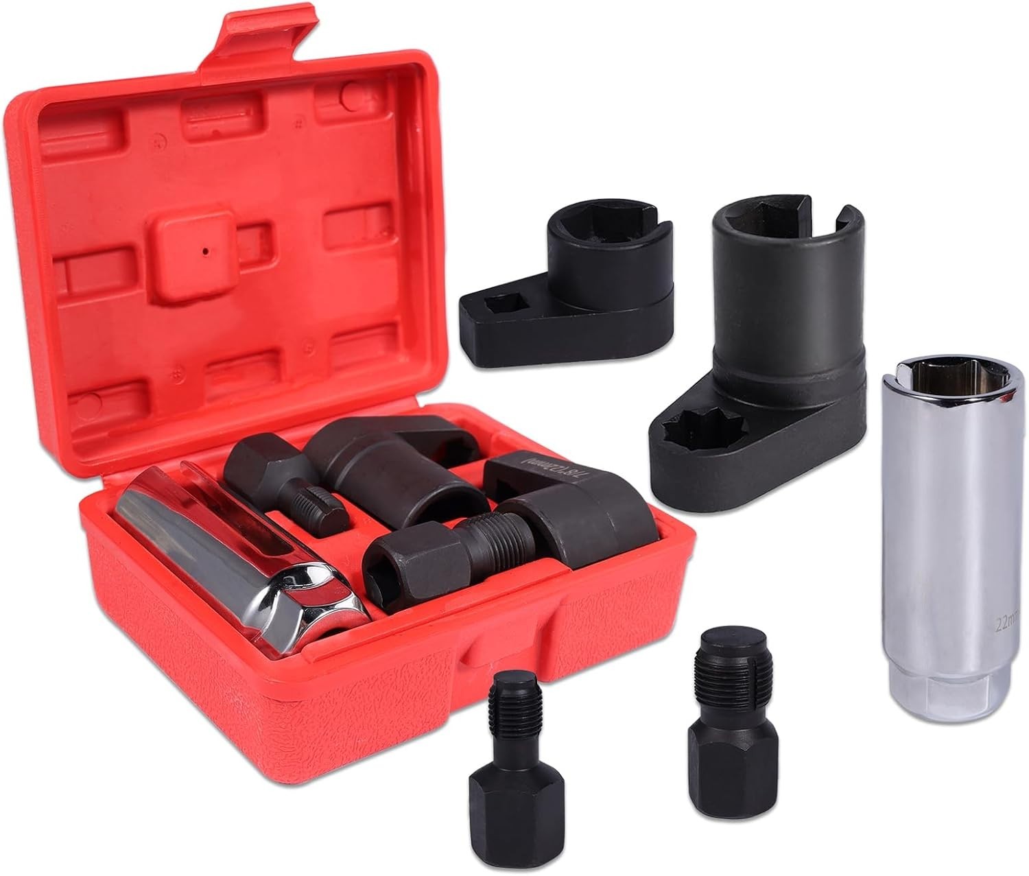 5PC Forged O2 Oxygen Sensor Socket Thread Chaser Set Removal Tool Kit