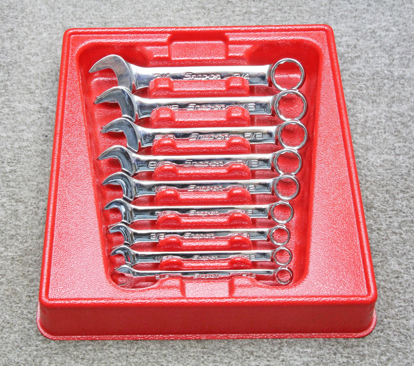 Snap on OEXS709B 9 Piece 12-Point SAE Flank Drive® Short Combination Wrench Set