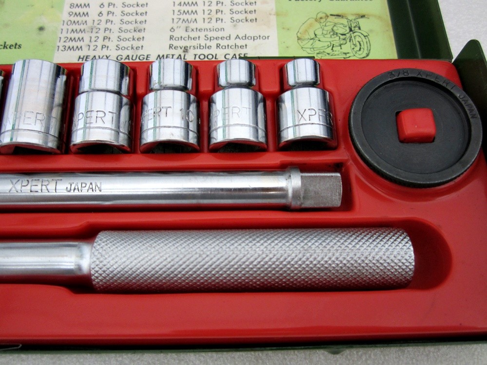 Vintage Indestro Xpert 3/8″ Drive 13pc Metric Socket Set 90504 Made in Japan
