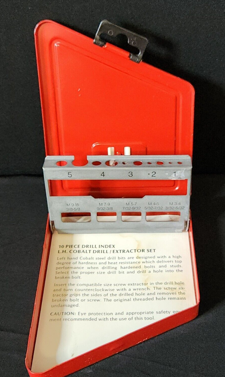 Matco Tools DEK 10 Drill and Extractor Set L.H. Cobalt * Case Only* (No drills)