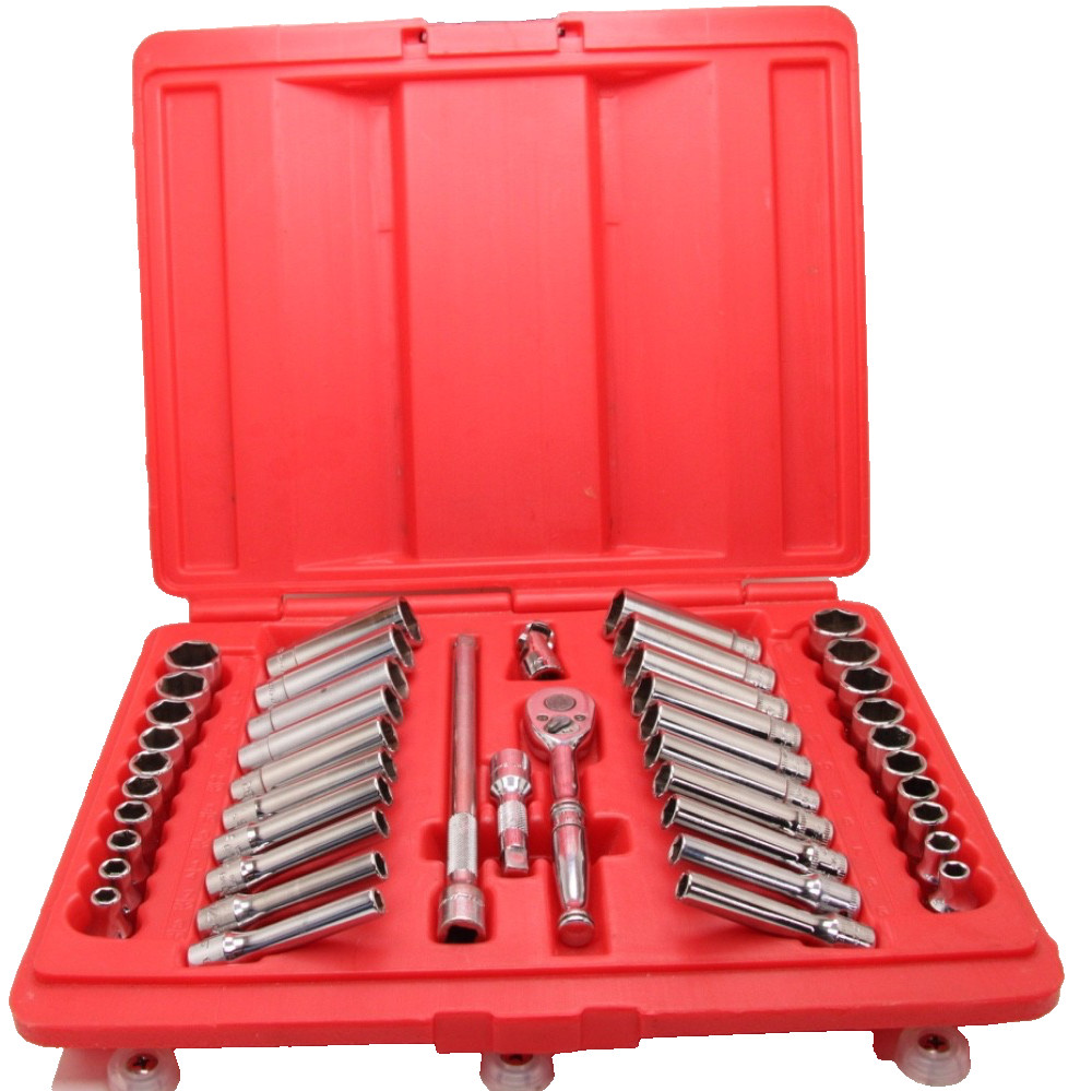 Snap-on 144TMPB 44 Piece 1/4″ Drive 6-Point Metric/ SAE General Service Set USA