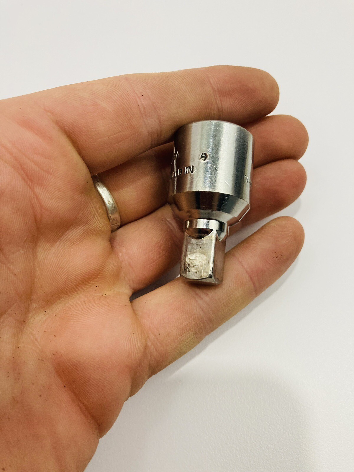 Snap-on Tools USA 1998 Rare CHROME 1/2″-3/8″ Drive Reducer Extension Socket AIMF