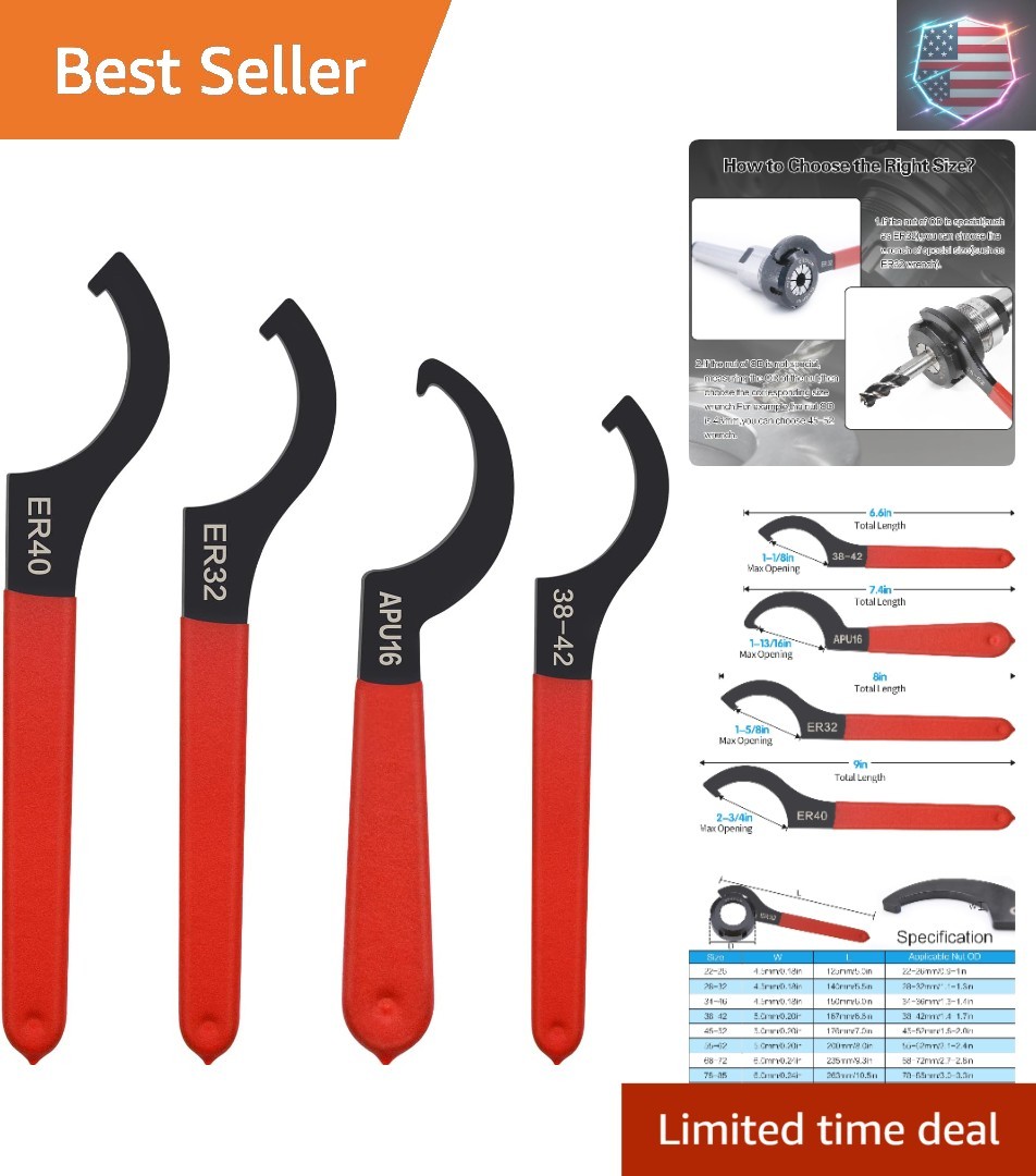 Coilover Spanner Wrench Set, 4pcs, Alloy Steel, Rubber