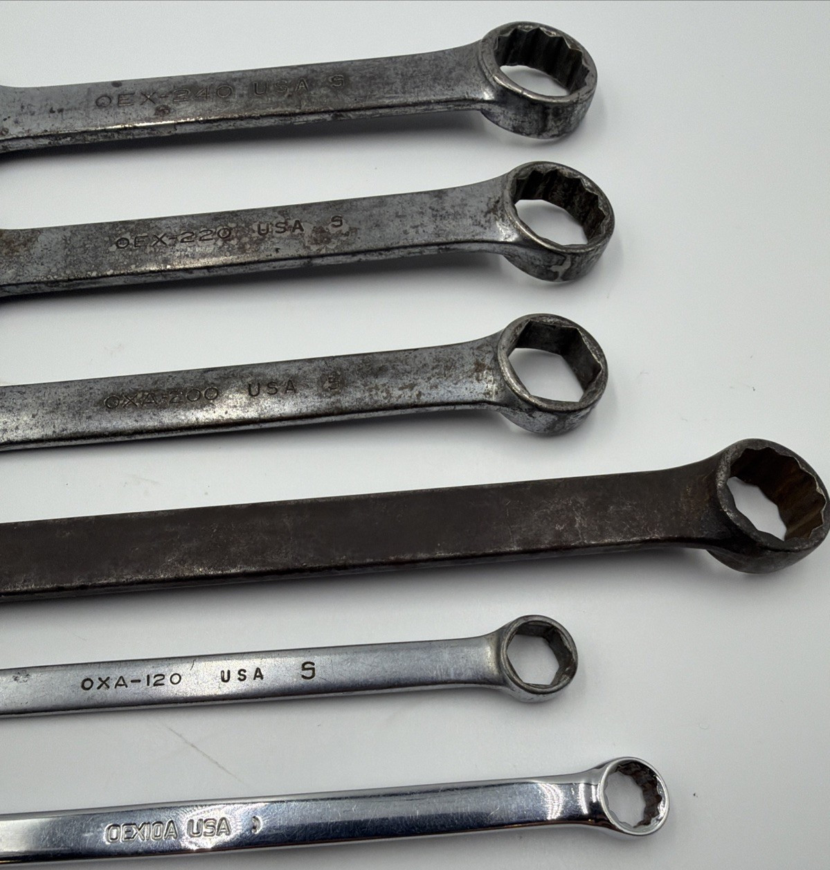 Vintage Snap-on Tool 6pc OEX Combination Wrench Lot 11/16″ 3/4″ 5/8” 3/8″ 5/16″