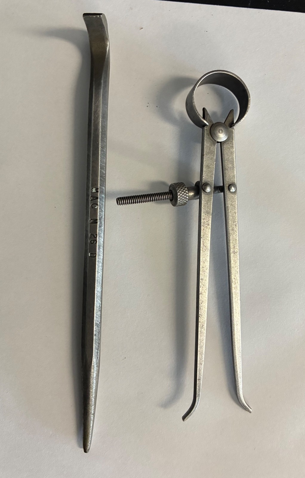 Vintage MAC Tools M 26 D Alignment Pry Bar + Inside Spring Caliper Lot