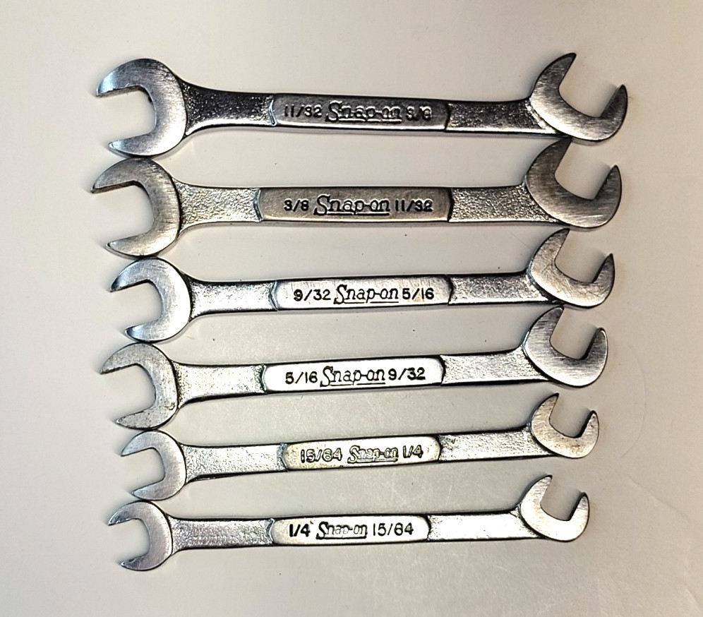 7pc Snap-On Tools Angled Wrench, Ignition, Distributor SET 13/64-3/8