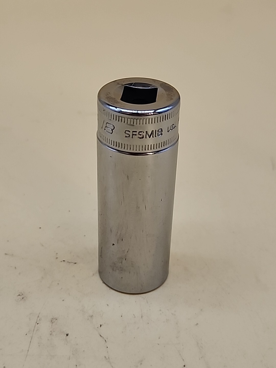 Snap-On Tools SFSM18 Metric 18mm Deep Cr Socket 3/8″Dr 6pt 2.75″L USA