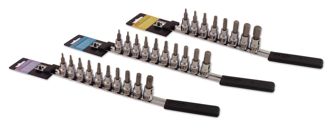 Cruz Tools TX38TBS 10pc Torx Socket Bit Set 3/8in Drive S2 Alloy Universal