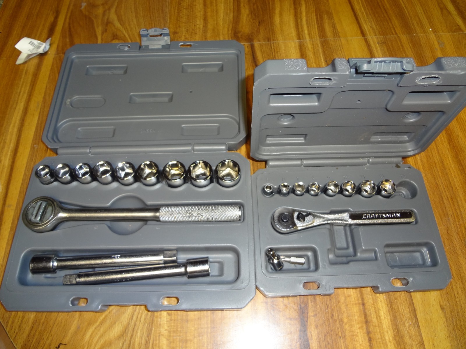 3 Sets 2 Craftsman 1 unbranded. 34554 34861 1/4″ + 3/8″ Sockets+ Retching Driver