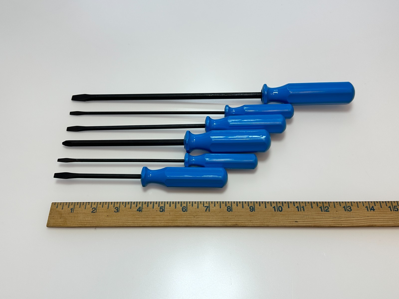 NOS Channellock Tools USA 6pc Flat Slotted & Phillips Screwdriver Set Lot, Blue