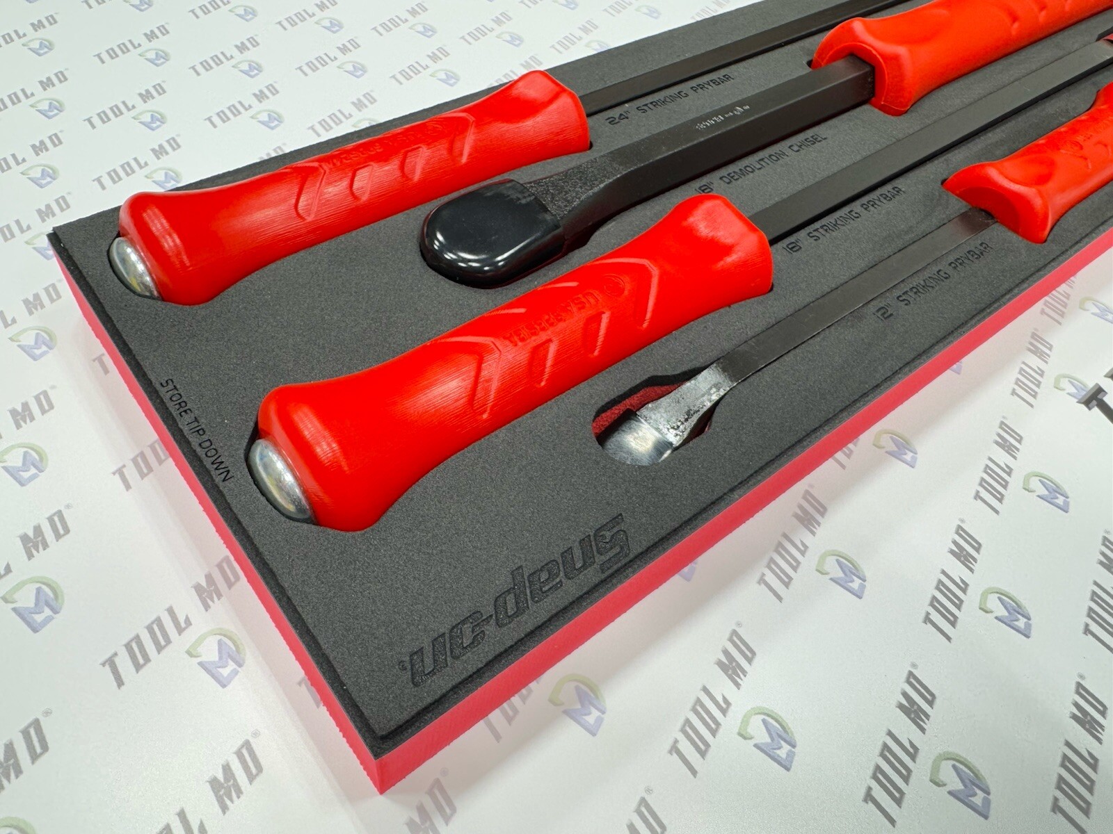Snap-on Tools USA NEW 5-Piece RED Striking Prybar & Chisel Foam Set SPBSDC705FR
