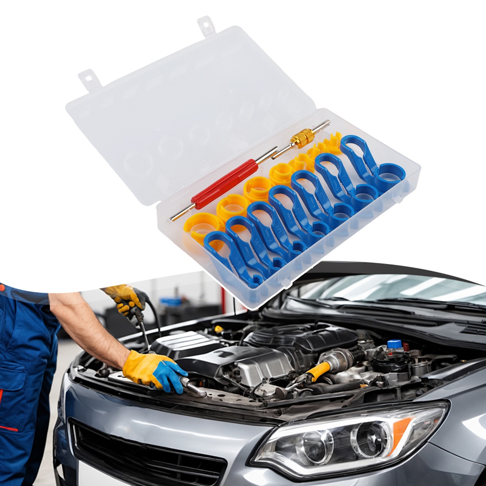 16 Piece Automotive AC Cooling Agent and For Fuel Line Pipe Removal Tool Set