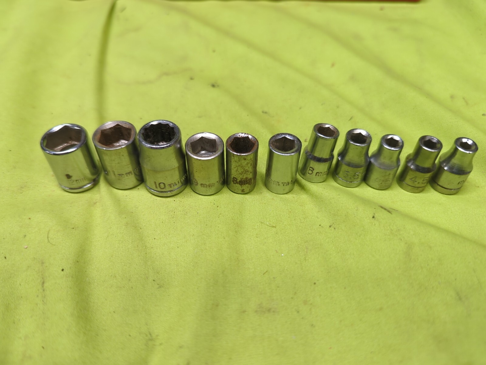 1/4 In Drive Socket Set 4-12mm 11pc Mixed Lot