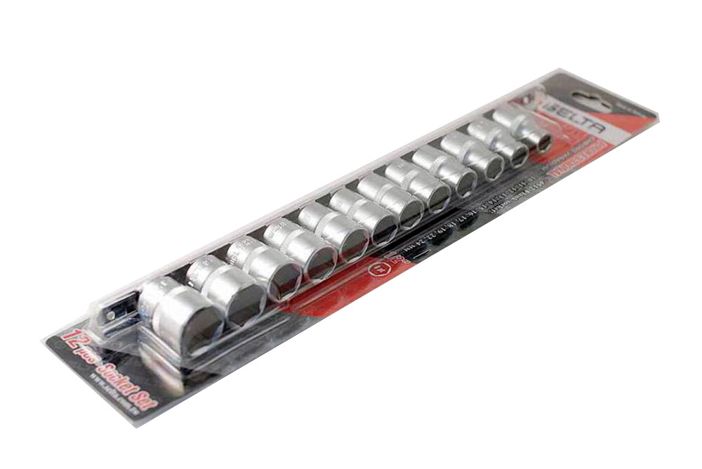 Selta Taiwan 12pc 1/2″ Dr 6pt/12pt Socket:10-11-12-13-14-15-16-17-18-19-22-24mm