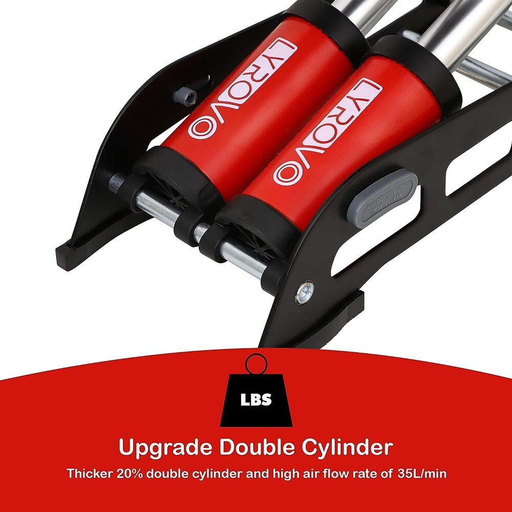 Lyrovo 160 PSI Double Cylinder Portable Foot Pump Inflator for car Bike F/Shipp