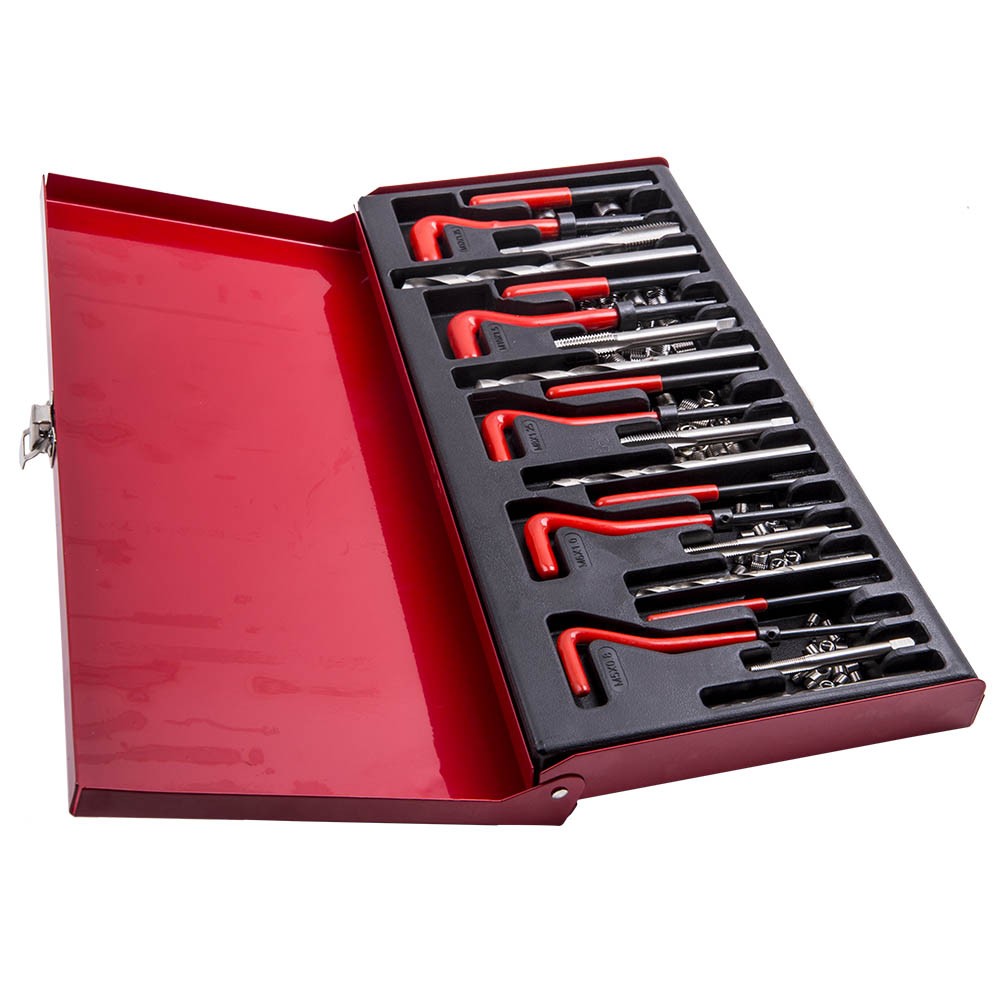 131 pcs Thread Repair Tool Kit Drill Bits Taps Threaded Inserts Installation