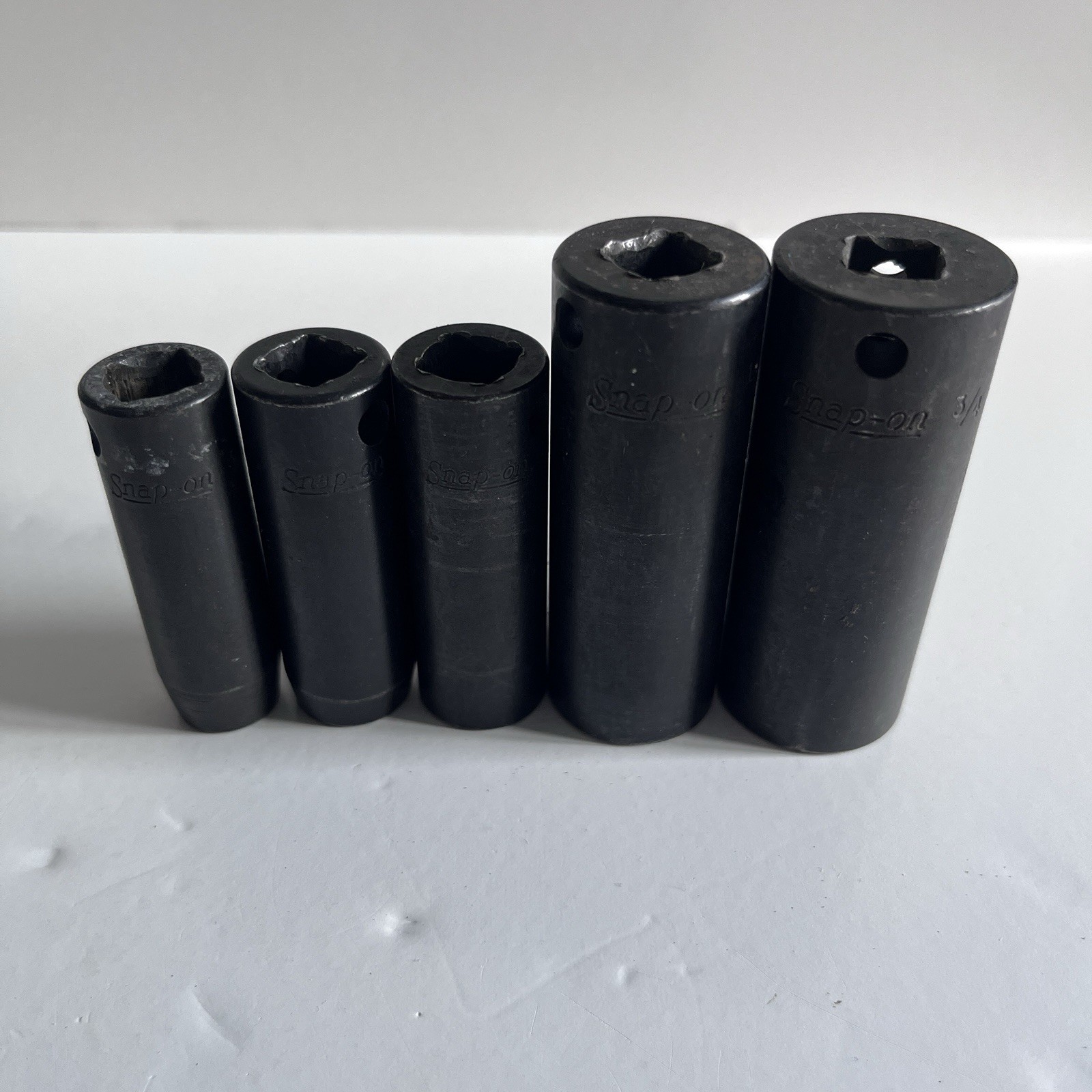 SNAP-ON 5 Pc SAE SIMF Deep Impact Sockets 3/8” Drive 3/8 7/16 1/2 11/16 3/4