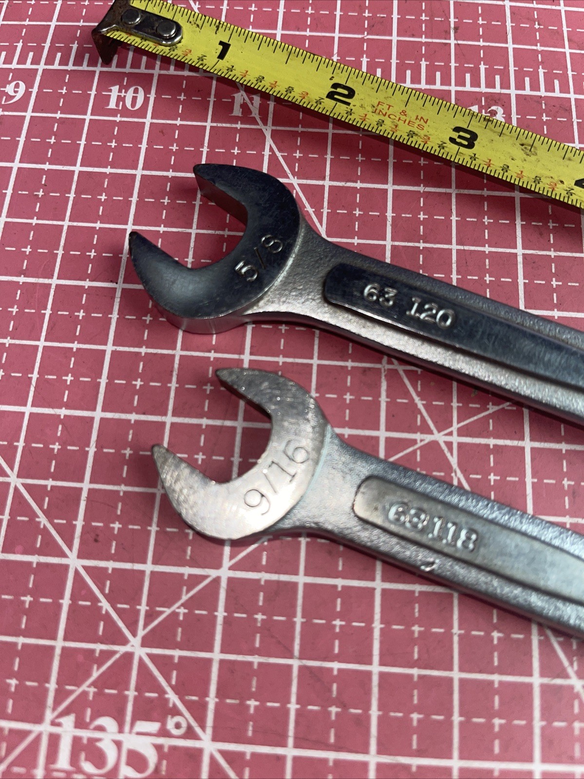 EASCO USA 5/8 & 9/16 In SAE 12 Point Combination Wrench Set 63118 63120 Print