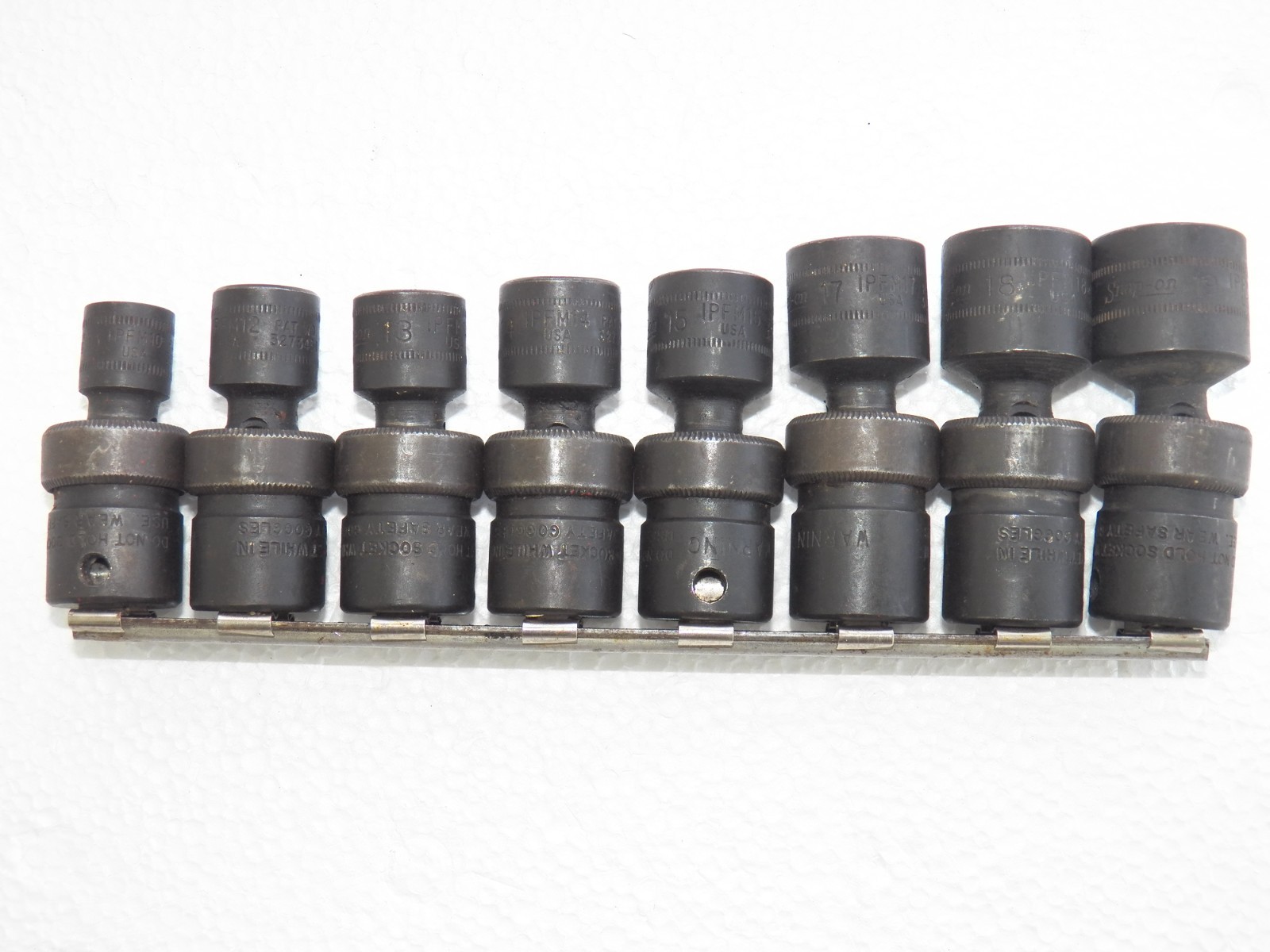 Snap-on 3/8″ drive Metric 10-19 & Sae 3/8-3/4 6-point IMPACT Swivel Socket Sets
