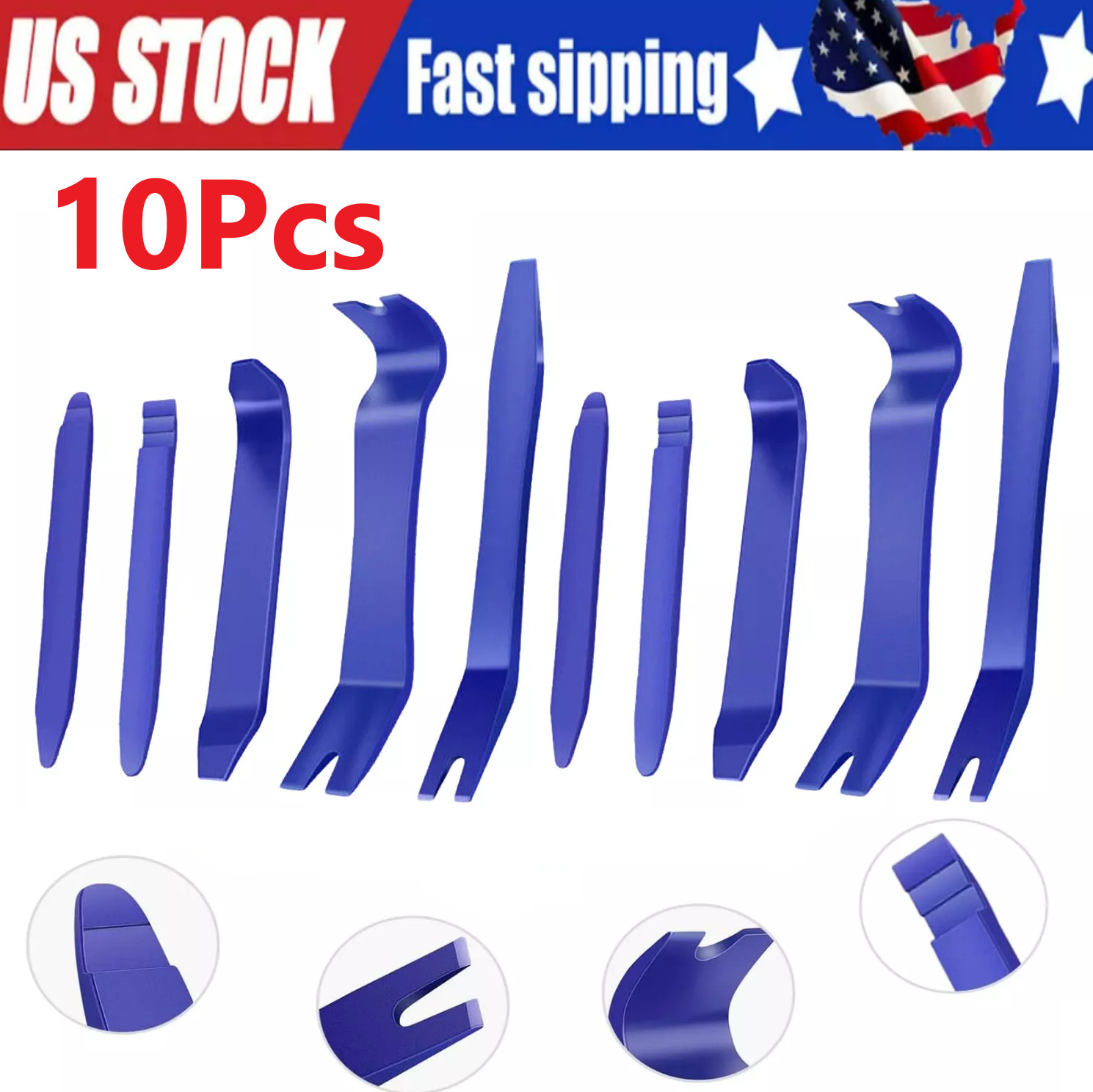 Plastic Trim Removal Pry Tool Set for Car Radio Panel Door Dash Clip Fasteners