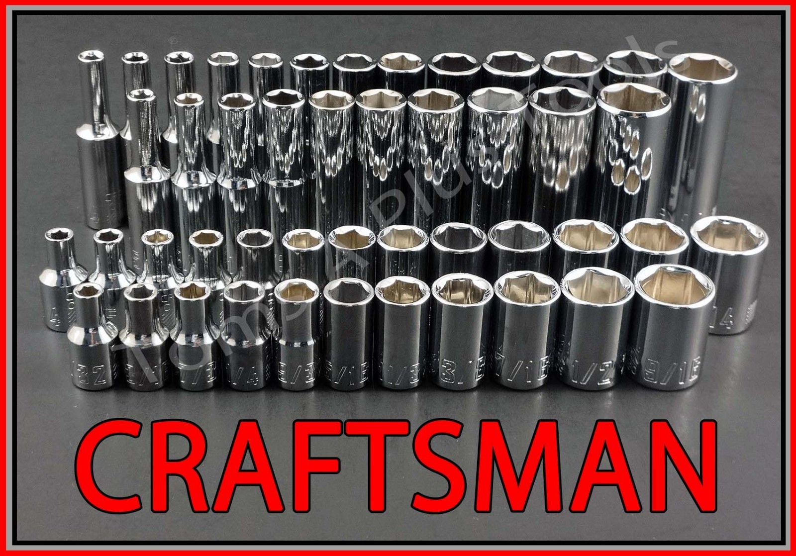 CRAFTSMAN 48pc Short Deep 1/4 SAE METRIC 6pt socket set with LOW Profile ratchet