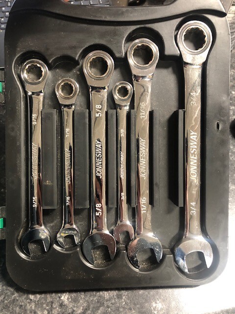 Jonnesway W45207S 7 Pc Ratcheting Combination Wrench SAE 3/8″-3/4″ Mirror Finish