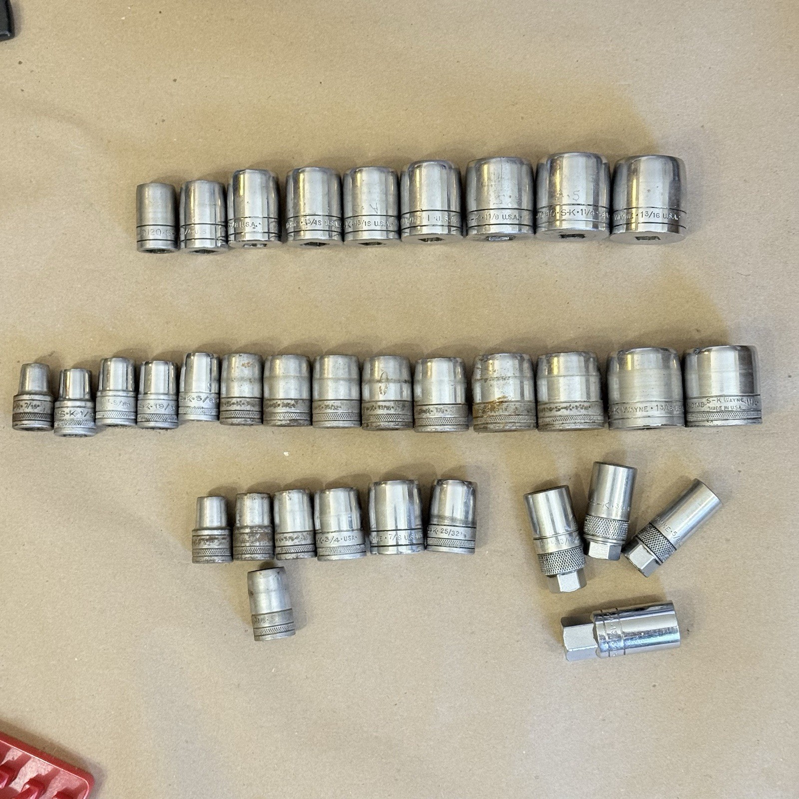 Vintage SK Tools 1/2″ Drive SAE Socket Sets 7/16″ to 1-1/4″ USA Made