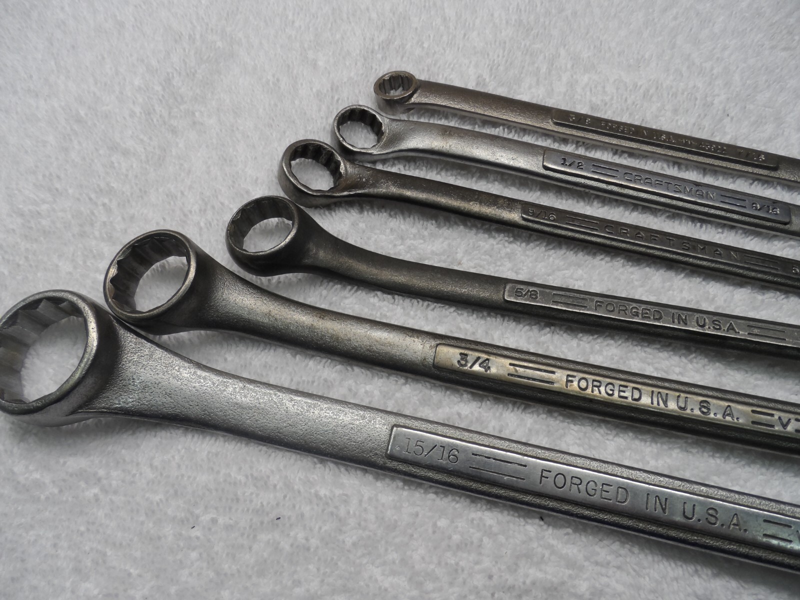 Craftsman SAE Box End Wrench Set, 12pt, USA (3/8″ – 1″), many =V=, 6 pcs