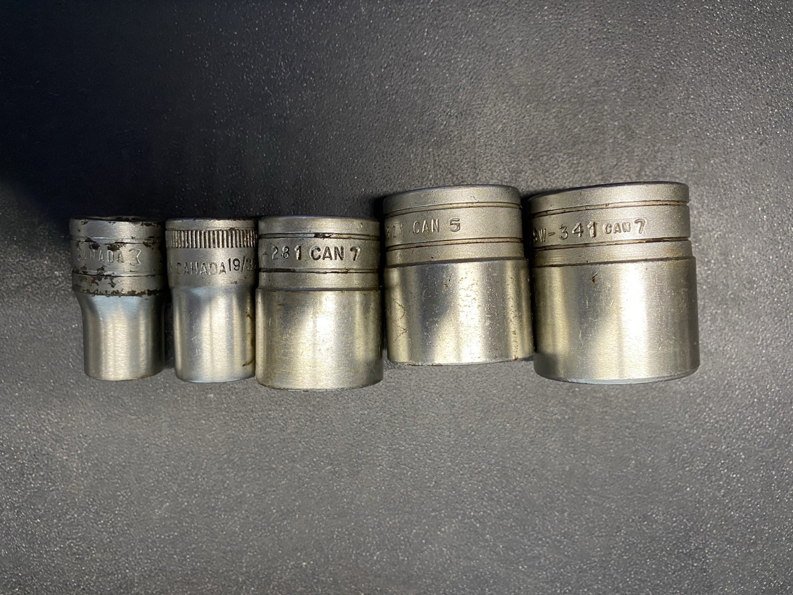 Snap On Sockets Made In Canada 1-1/16”, 1”, 7/8”, 19/32”, 1/2”