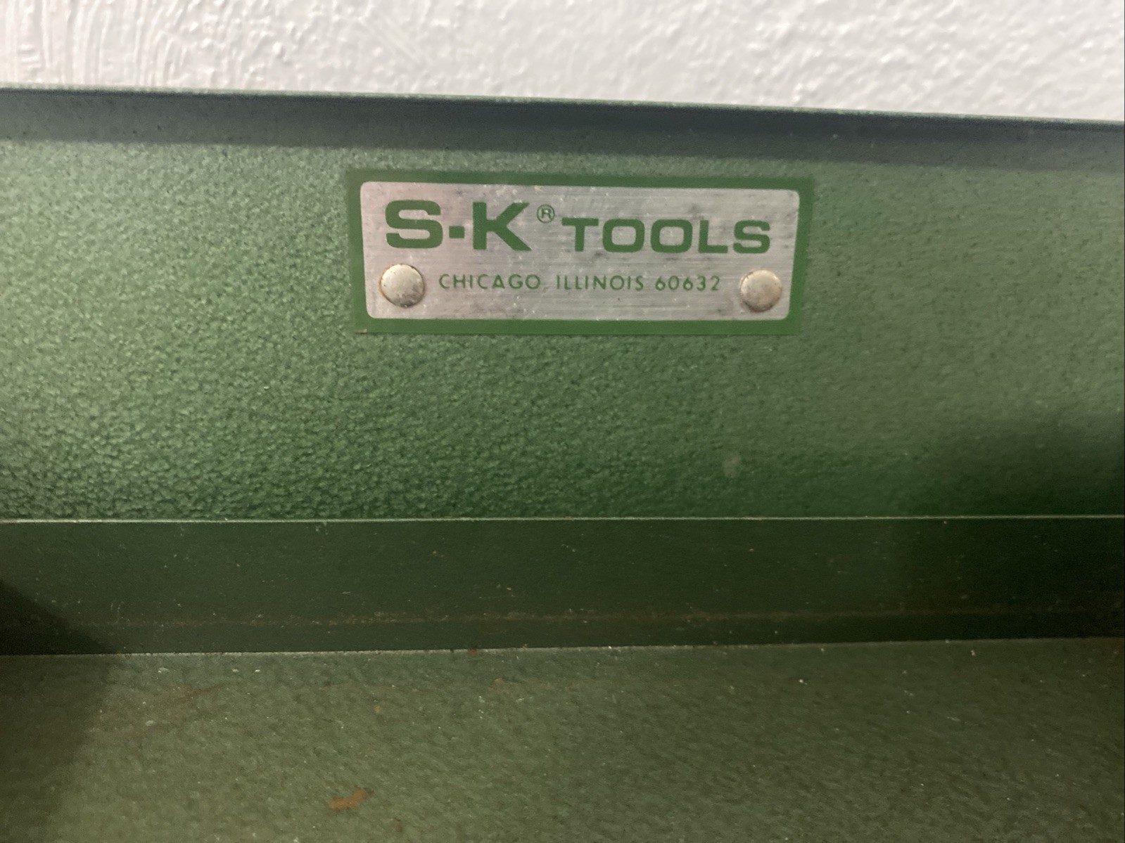 Vintage S-K Tools 1/4” Drive Metal Case Made in USA Chicago IL 7”x2 13/16×1 1/8”