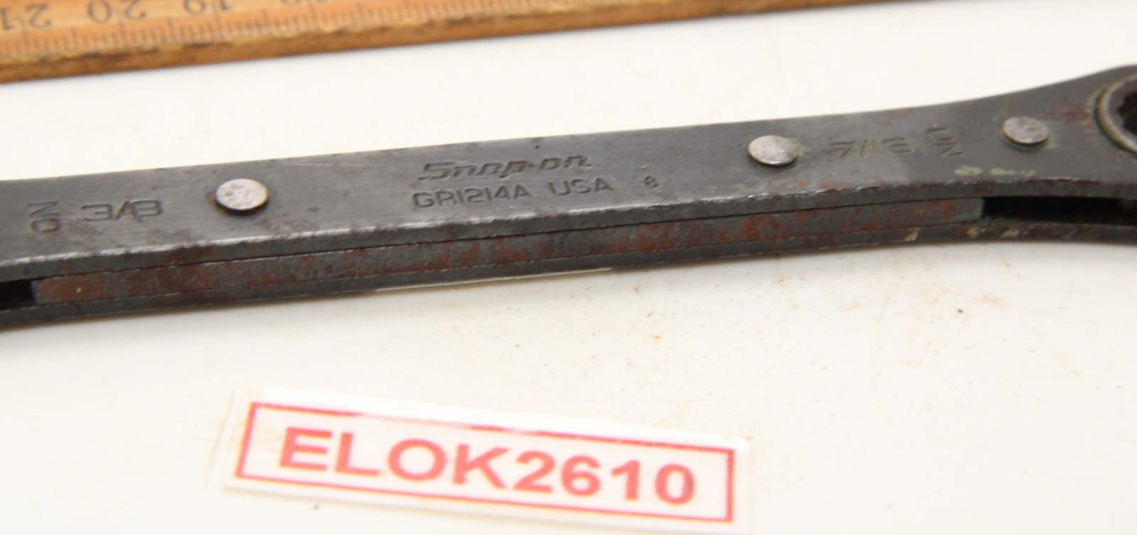Snap-on Tools GR1214A SAE 3/8″ x 7/16″ 12 Point SAE Ratcheting Box Wrench USA