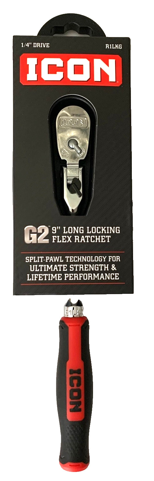 ICON (70446 & 70451) 3/8″ & 1/4″ Drive, G2 Locking Flex Head Ratchets (FREE S&H)