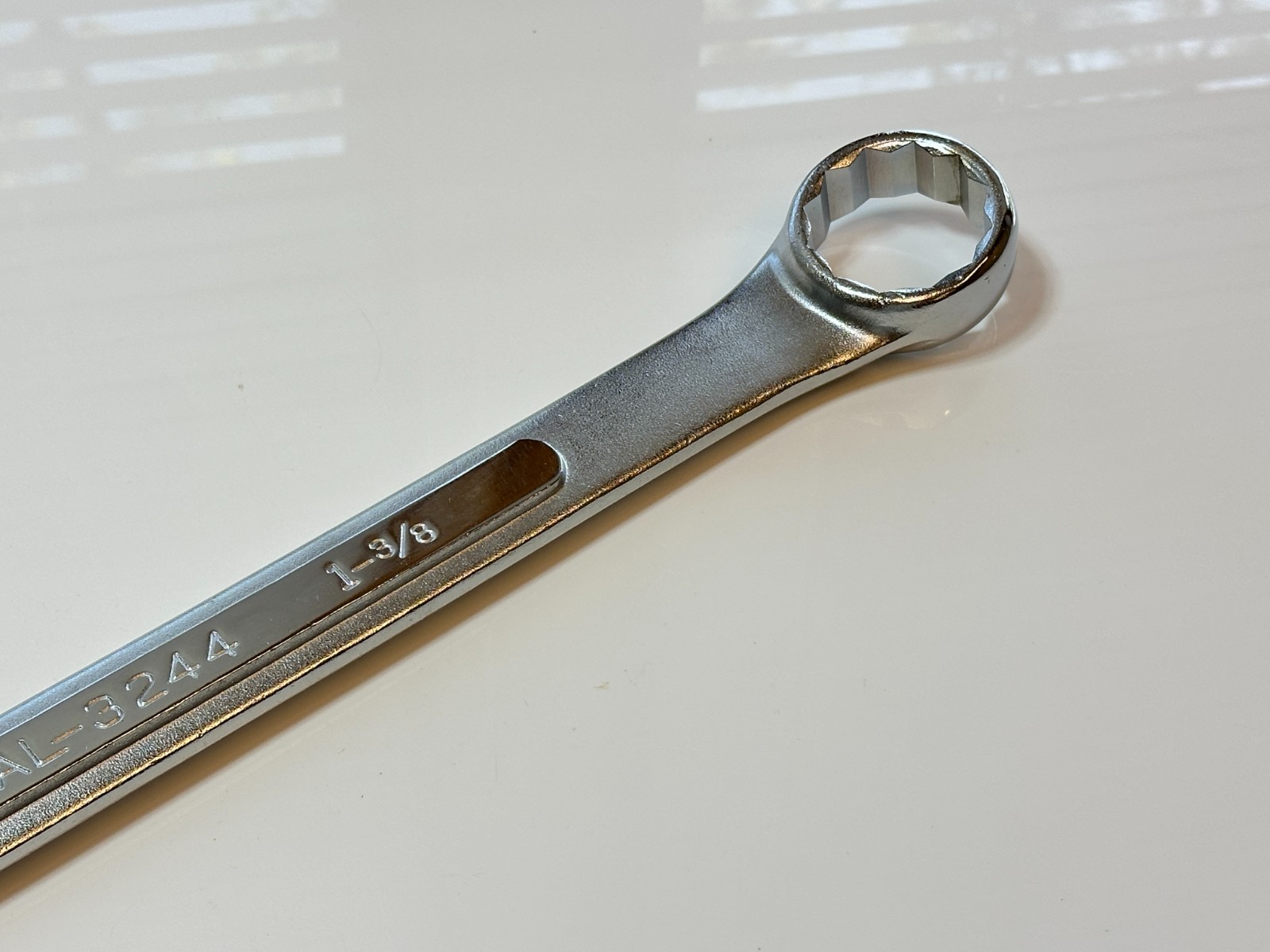 KAL Tools (Japan) 3244 SAE 1-3/8″ Chrome Combination Wrench – 18″ Long Heavy NOS