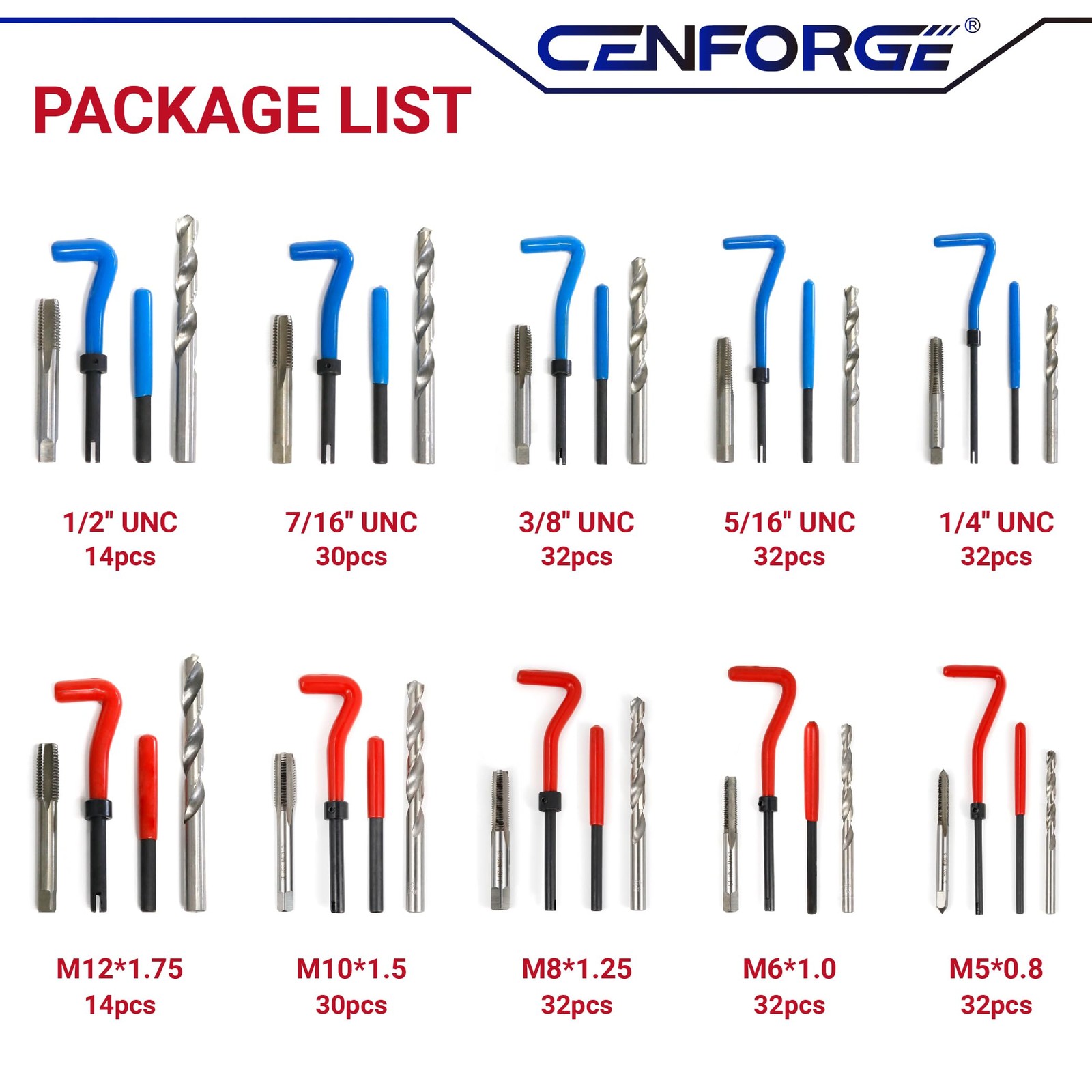 Helicoil Thread Repair Tool Kit 320-Piece: SAE 320PCS Metric &