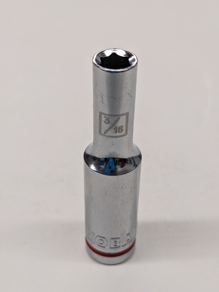 Kobalt 1/4 Inch Drive 6 Point SAE Deep Sockets Size Options Red Color Band