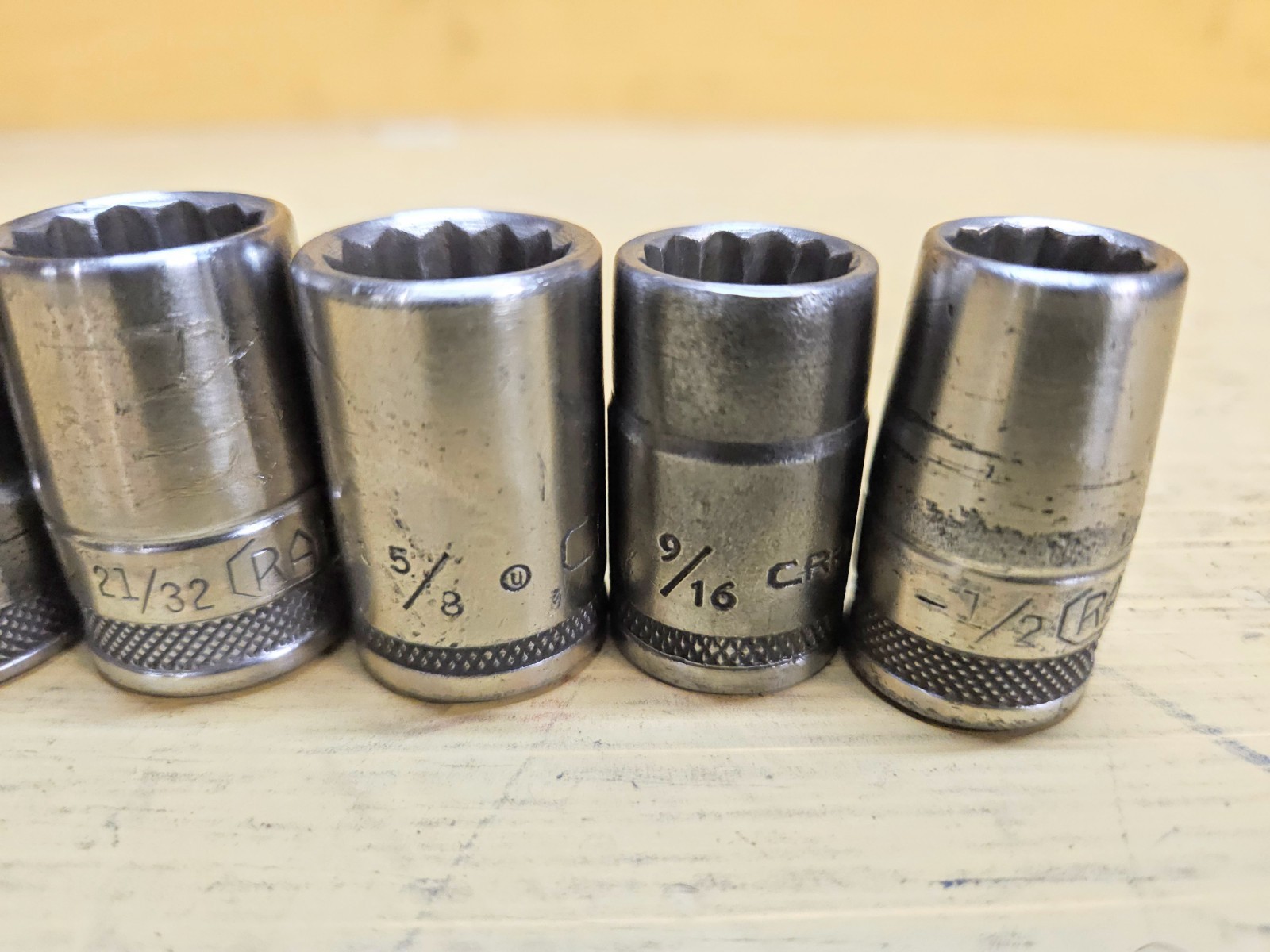 Vintage Craftsman 1/2″ Drive 11pc SAE 12pt Socket Set -BE- Circle U USA