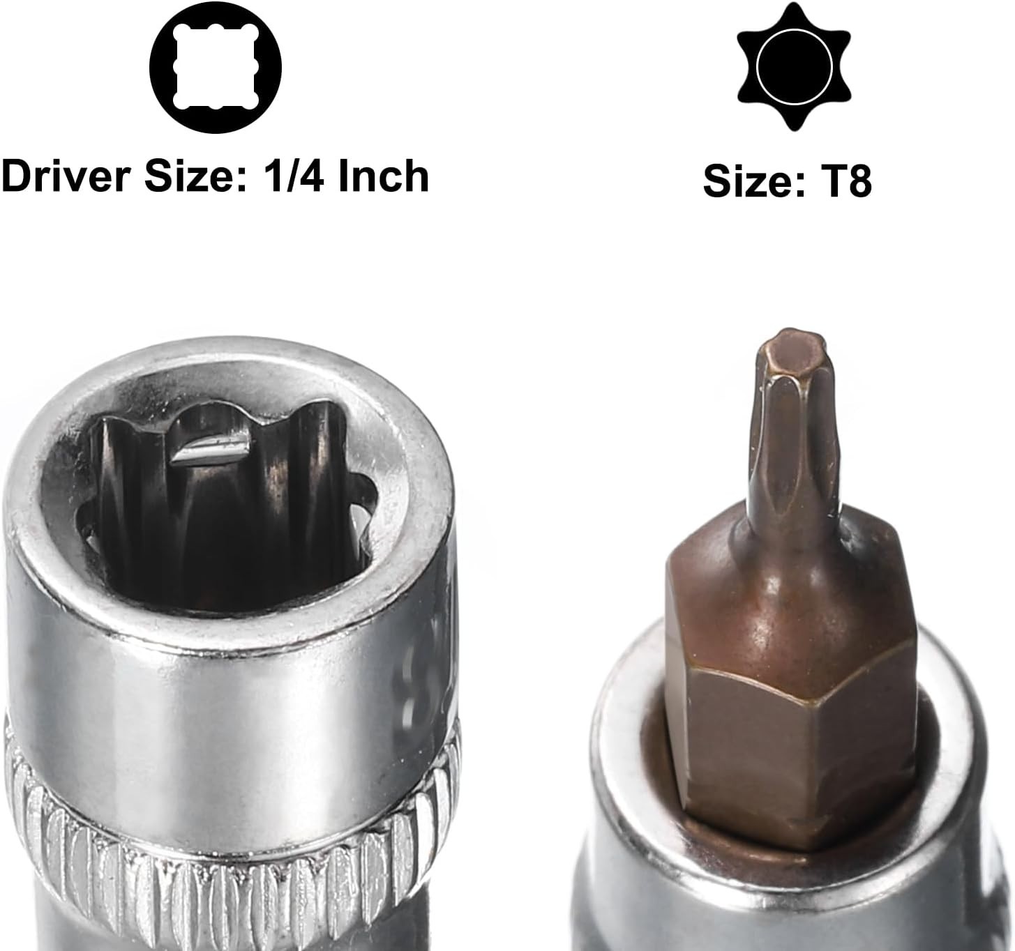 Durable 3pcs T8 Torx Bit Socket Set – 1/4