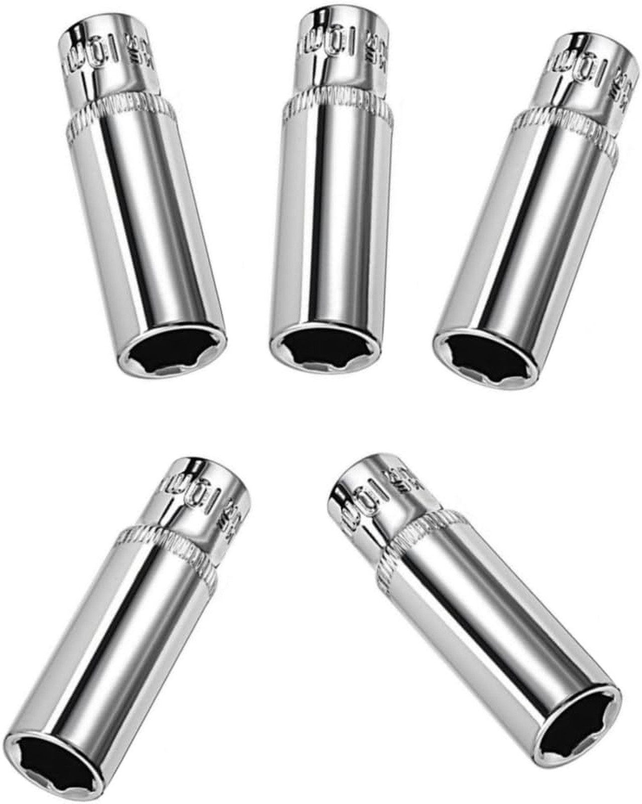 1/4 Inch Drive Deep Socket Set 10mm Cr-V Metric 6-Point Extension Tool
