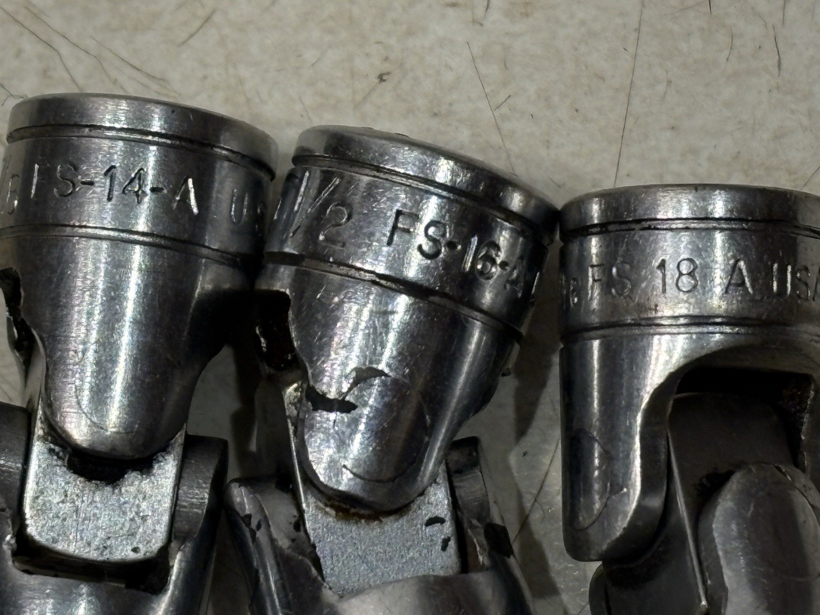 Snap-on 6pc 3/8″ Drive 6pt Swivel Socket FS14, FS16, FS18, FS20, FS22, FS24