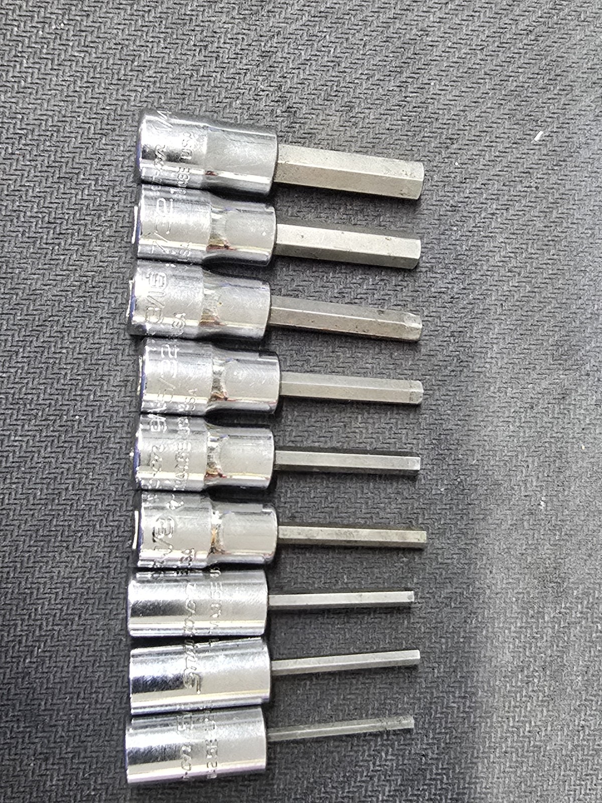 SNAP ON 110ETMAY 9 Piece SAE Socket Driver Set . 1/4” Drive . 5/64-1/4”