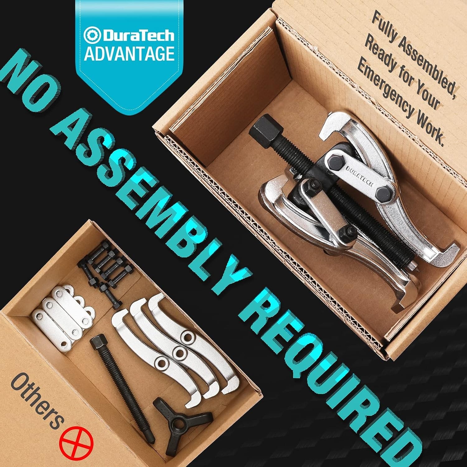 Fully Assembled 3-Inch Gear Puller, Black Phosphated CR-V Steel – Versatile Tool