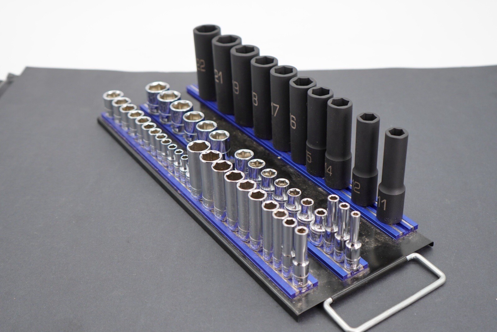 Matco Tools ADV Silver Eagle Socket Set Metric Deep Shallow Chrome Impact Rail