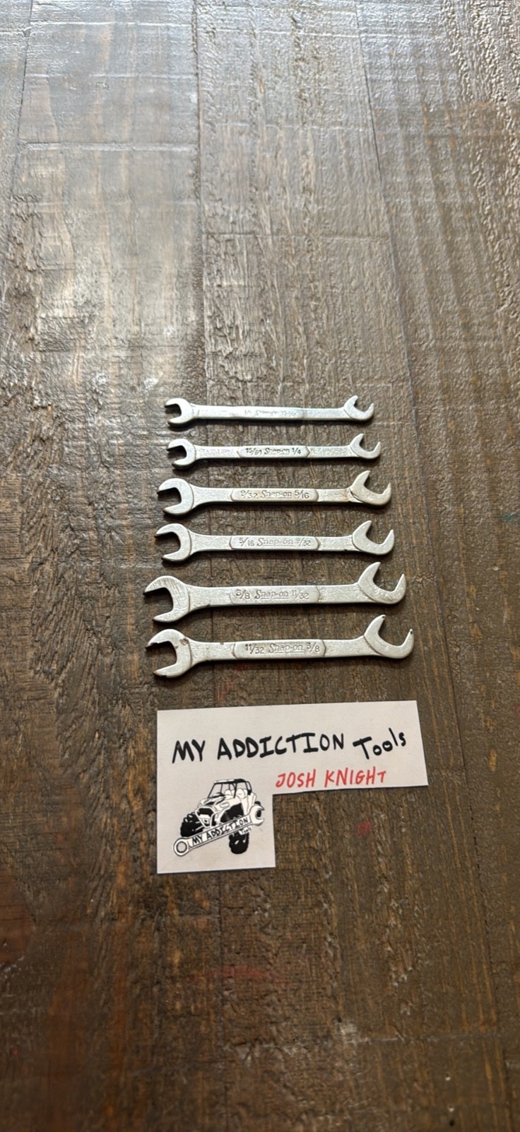Snap on 6 piece ignition wrench set DS set no owner markings all wrenches good
