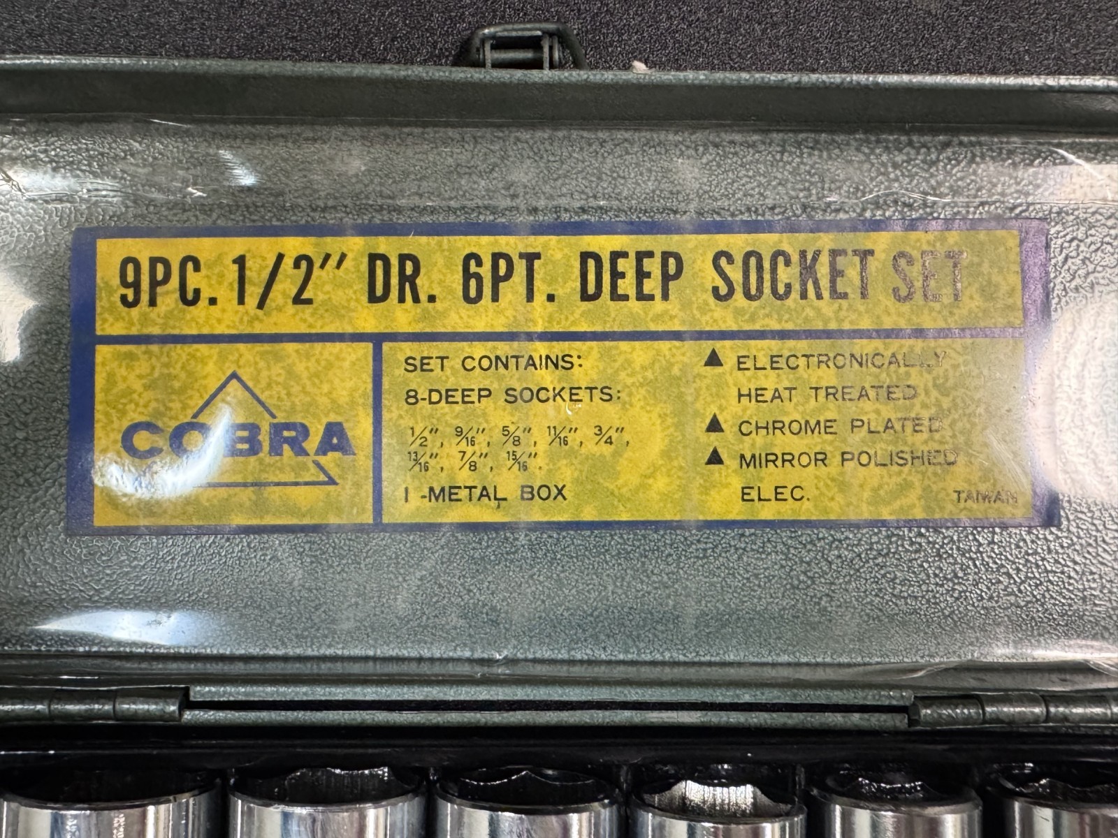 COBRA TOOLS 9 PC DEEP SOCKET SET 1/2″ 6 POINT