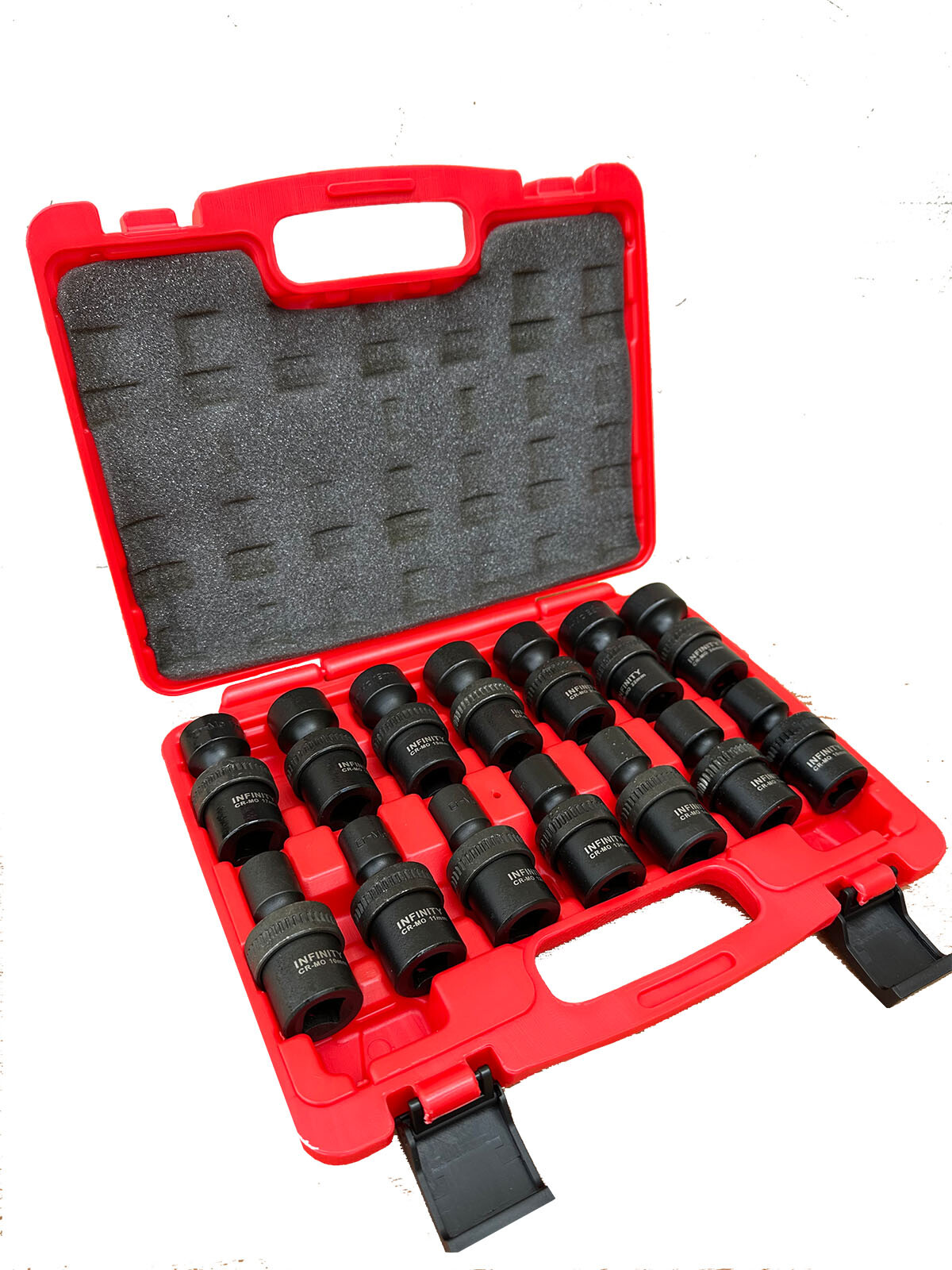 14pc 1 /2″ Dr. 10-24mm Swivel Shallow Universal Impact Socket Set 6pts Cr-MO