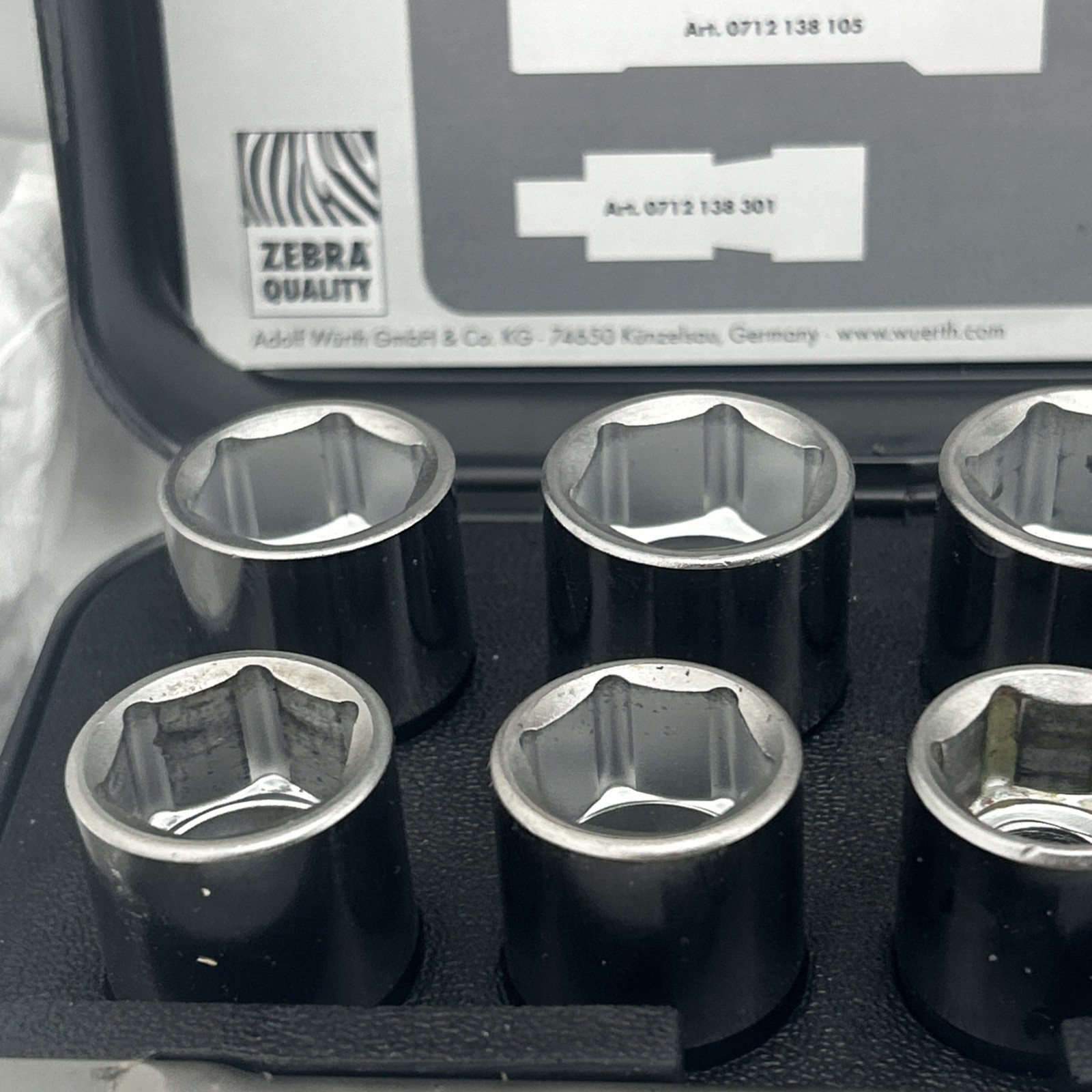 Wurth Zebra 1/2 Inch Multi Socket Wrench Assortment 24 Pieces 096513023 10-32MM