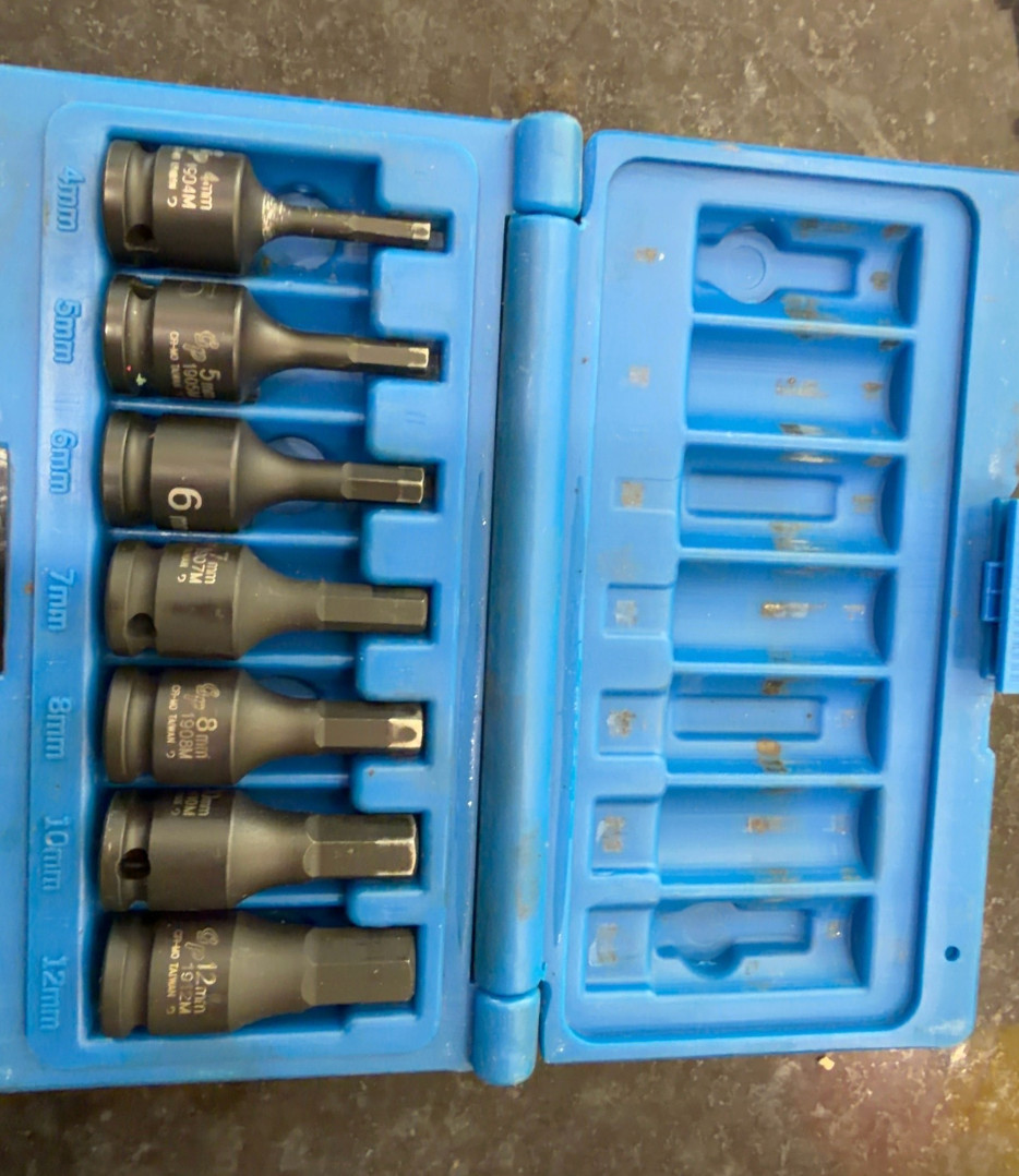 SP Tools 1297MH 7 Pc 1/2″ Drive Metric Hex Allen Impact Bit Socket Set 4-12mm